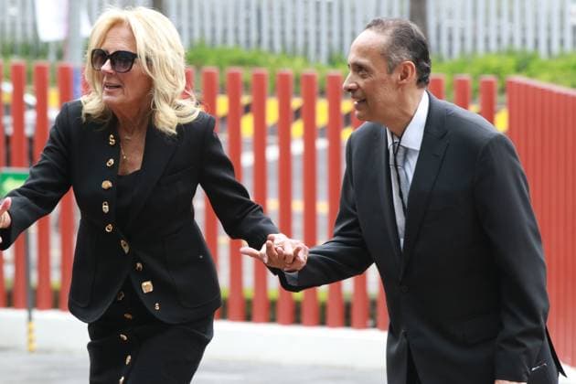 Jill Biden first lady of the United States arriving the inauguration ceremony of Claudia Sheinbaum Pardo as Mexico s new female President at the Congress of the Union. on October 1, 2024 in Mexico City, Mexico. Mexico City Mexico - ZUMAe321 20241001_zia_e321_137 Copyright: xJosexLuisxToralesx