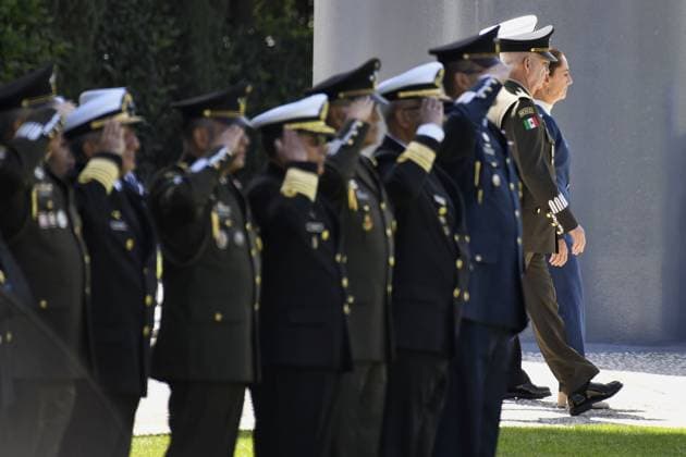 October 3, 2024, Mexico, Mexico, USA: Mexico s President Claudia Sheinbaum delivers a speech during her inauguration ceremony as the new Supreme Commander of the Mexican Armed Forces at Campo Marte in Mexico City on Thursday October 3, 2024. PRESIDENCIA POOL PI Mexico USA - ZUMAp124 20241003_zaa_p124_032 Copyright: xPresidenciax