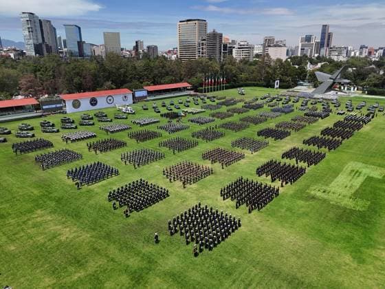 October 3, 2024, Mexico, Mexico, USA: Mexico s President Claudia Sheinbaum delivers a speech during her inauguration ceremony as the new Supreme Commander of the Mexican Armed Forces at Campo Marte in Mexico City on Thursday October 3, 2024. PRESIDENCIA POOL PI Mexico USA - ZUMAp124 20241003_zaa_p124_050 Copyright: xPresidenciax
