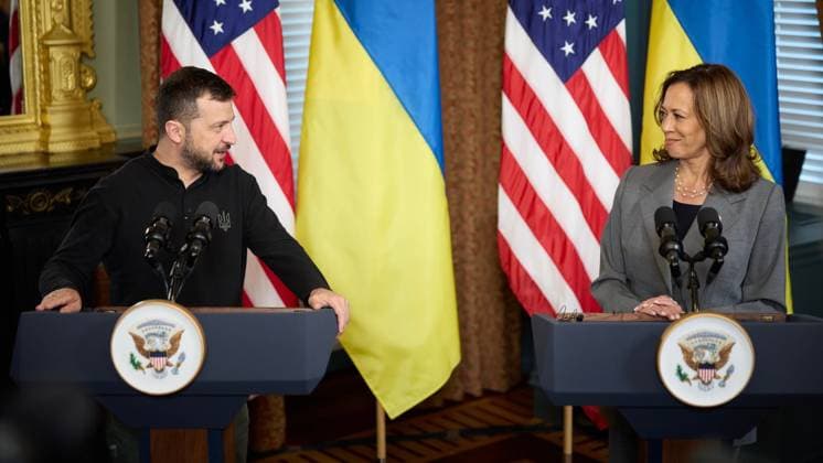 RECORD DATE NOT STATED 265541.jpg Ukraine President Volodymyr Zelenskyy holds a joint press conference after meeting with U.S Vice President Kamala Harris in Washington DC on Sept 26, 2024. EDITORIAL USE ONLY  Copyright: xx 265541 x eyepress124683