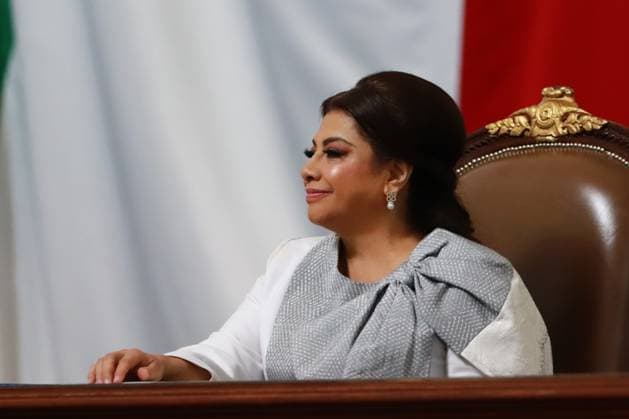 Clara Brugada Molina, during the swearing-in ceremony as Mexico City Head of Government at the Congress of Mexico City. on October 5, 2024 in Mexico City, Mexico. Mexico City Mexico - ZUMAe321 20241005_zia_e321_071 Copyright: xCarlosxSantiagox