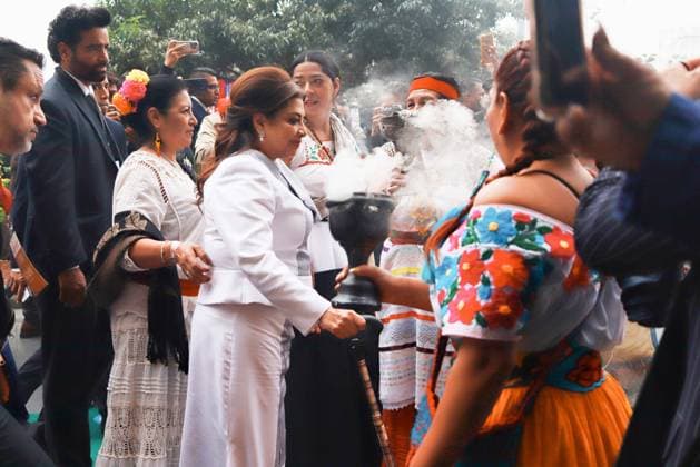 Baton Comand Ceremony For Clara Brugada as Mexico City Head of Government Incoming Mexico City Chief of Government Clara Brugada Molina receives the baton of command from representatives of indigenous peoples during a pre-Hispanic ceremony after being sworn in as new Head of Government. on October 5, 2024 in Mexico City, Mexico. Mexico City CDMX Mexico Copyright: xCarlosxSantiagox
