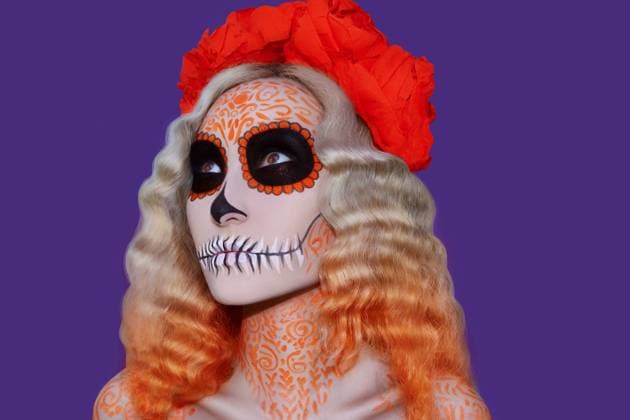 Creative Highlights Symbolfotos Halloween Sugar Skull makeup idea Ashgabat, Ashgabat, Turkmenistan R_ZVUG210902-820599-01 ,model released, Symbolfoto