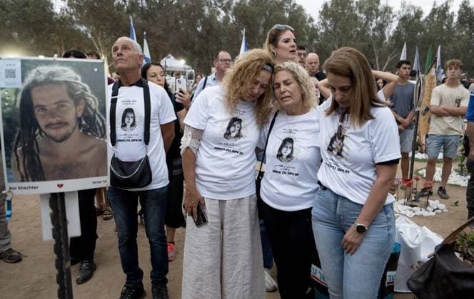 October 7th anniversary memorial to mark the terror attacks by Hamas at Nova Music Festival October 7th anniversary memorial to mark the terror attacks by Hamas militants at the Nova Music festival in Kibbutz Reim, Israel...Families of the murdered gather in emotional scenes to pay their respect on the anniversary. 07.10.2024  Copyright: xDanxCharityx NINTCHDBPICT000938959739