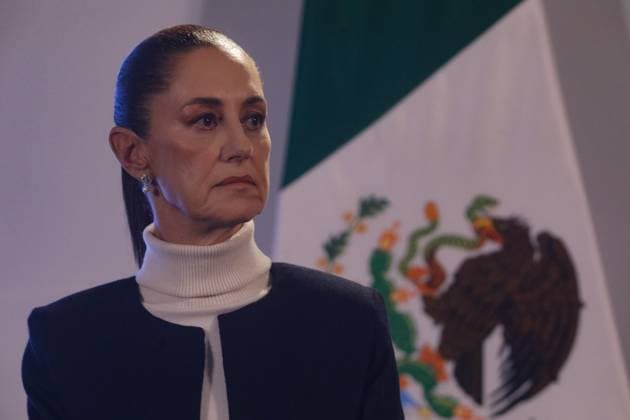 Mexico s first female president, Claudia Sheinbaum Pardo, speaks during an briefing conference, where she presented the National Security Strategy, at the National Palace. on October 8, 2024 in Mexico City, Mexico. Mexico City Mexico - ZUMAe321 20241008_zia_e321_010 Copyright: xIanxRoblesx