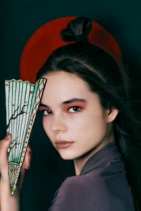 Creative Highlights Symbolfotos Creative model portrait with Japanese style of makeup and Hairstyle Gomel, Gomel Region, Belarus R_PJWUOI210811-808493-01 ,model released, Symbolfoto