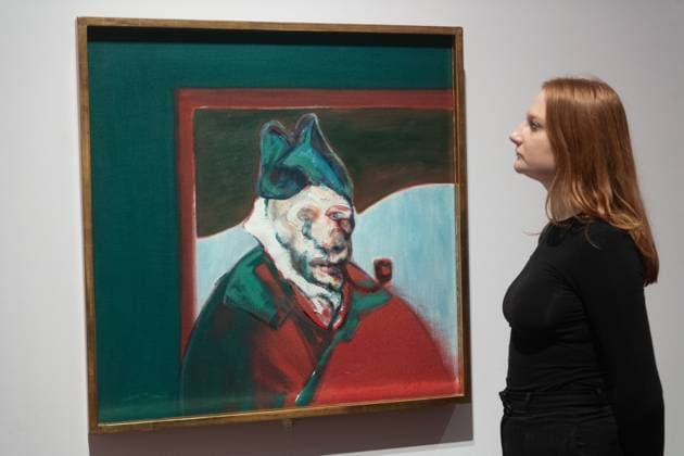 Francis Bacon: Human Presence Photo Call at National Portrait Gallery, London A staff member views Homage to Van Gogh , 1960 by Francis Bacon as part of The National Portrait Gallery s Francis Bacon: Human Presence Exhibition which runs from 10 Octoberl 2024 - 19 Jan 2025 at National Portrait Gallery in London, England, UK on Wednesday 9 October, 2024., Credit:Justin Ng Avalon UK, England, London, National Portrait Gallery  Copyright: xJustinxNgx xAvalonx 0918624067