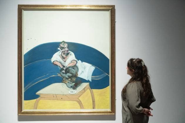 Francis Bacon: Human Presence Photo Call at National Portrait Gallery, London A staff member views Study for Self Portrait , 1963 by Francis Bacon as part of The National Portrait Gallery s Francis Bacon: Human Presence Exhibition which runs from 10 Octoberl 2024 - 19 Jan 2025 at National Portrait Gallery in London, England, UK on Wednesday 9 October, 2024., Credit:Justin Ng Avalon UK, England, London, National Portrait Gallery  Copyright: xJustinxNgx xAvalonx 0918624105