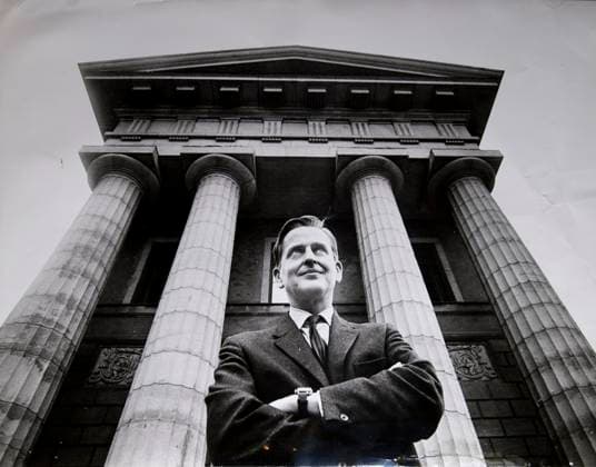 ARCHIVES 1960s Olof Palme with crossed arms in front of the old Chancellery in Gamla Stan, Stockholm. Undated. Photo Ulf Strahle SVT Stockholm Sweden sp_sw x5600x *** ARCHIVES 1960s Olof Palme with crossed arms in front of the old Chancellery in Gamla Stan, Stockholm Undated Photo Ulf Strahle SVT Stockholm Sweden sp sw x5600x  Copyright: xUlfxStrahlex xSVTx OLOF PALME
