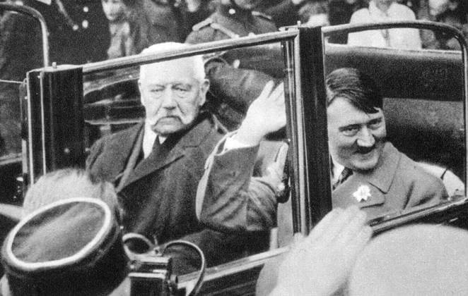 Orig. caption... ALBUM NO.8: DEUTSCHLAND ERWACHT Werden, Kampf und Sieg der NSDAP Image No. 126 REICHSPRESIDENT UND REICHSKANZLER AM 1 MAY 1933 (...) Note. Hitler s visit to Hindenburg Note. For full text see the original Picture series Greetings CD449 persons: PAUL VON HINDENBURG;ADOLF HITLER sites: GERMANY sp_sw x5600x *** Orig caption ALBUM NO 8 DEUTSCHLAND ERWACHT Werden, Kampf und Sieg der NSDAP Image No 126 REICHSPRESIDENT UND REICHSKANZLER AM 1 MAY 1933 Note Hitler s visit to Hindenburg Note For full text see the original Picture series Greetings CD449 persons PAUL VON HINDENBURG ADOLF HITLER sites GERMANY sp sw x5600x  Copyright: xx COLLECTOR SERIES DEUTSCHLAND ERWACHT
