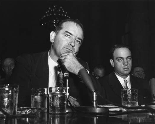 Orig. caption... ADD SENATOR MCCARTHY TAKES THE WITNESS STAND Washington, D.C. May 5th. After Senator McCarthy took the witness stand and was sworn in, Senator McClellan immediately asked for a ruling as to whether McCarthy s Senatorial immunity applied to his testimony before the Subcommittee. Senator McCarty answered, If I have any immunity, I waive that, I desire no immunity of any kind. Following this McCarthy said, First, let me make it clear, I will not under any circumstances reveal the source of any information coming to me as chairman of the Committee. Senator McCarthy is shown here as he appeared on the witness stand this afternoon. Note Facial expression persons: Joseph McCarthy sites: USA ;WASHINGTON D C sp_sw x5600x *** Orig  Copyright: xXxXxXx MCCARTHY IN INTERROGATION