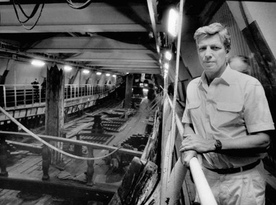 Stockholm 1987 06 04 Museum director Lars Ake Kvarning next to the Vasa ship in the old museum premises Stockholm Sweden PER x12014x  Copyright: xIngvarxKarmhed SvD TTx LARS-AKE KVARNING