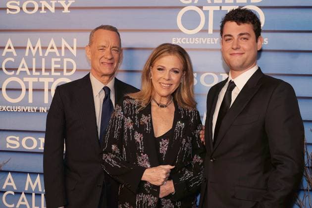 New York Screening Of A Man Called Otto Red carpet special screening of Columbia Pictures A Man Called Otto . -PICTURED: Tom Hanks, Rita Wilson and Truman Hanks -LOCATION: New York USA -DATE: 9 Jan 2023 -CREDIT: Dave Allocca StarPix Startraksphoto.com New York USA  Copyright: xDavexAllocca Starpix Startraksphoto.Comx