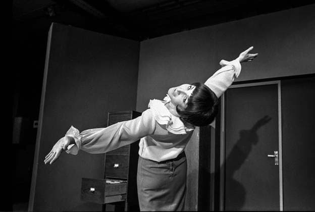 ARCHIVE 19650210. TEA PARTY TV play by Harold Pinter directed by Hakan Ersgard. First broadcast 1965-03-22. Here the actress Catrin Westerlund is seen in the role of the secretary Vendy during the recording. Sweden sp_sw x5600x *** ARCHIVE 19650210 TEA PARTY TV play by Harold Pinter directed by Hakan Ersgard First broadcast 1965 03 22 Here the actress Catrin Westerlund is seen in the role of the secretary Vendy during the recording Sweden sp sw x5600x  Copyright: xBo-AjexMellinx xSVTx TEA PARTY