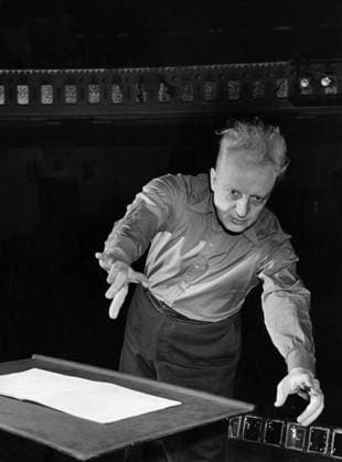 Orig. caption...GENIUS WORKING Stokowski rehearses with a score, but rarely refers to it because he knows every note of the piece he is conducting. The score is used mainly to indicate to the players the passages he wishes to repeat and repeat and repeat until perfection is achieved. Note Conductors persons: Leopold Stokowski sites: USA sp_sw x5600x *** Orig caption GENIUS WORKING Stokowski rehearses with a score, but rarely refers to it because he knows every note of the piece he is conducting The score is used mainly to indicate to the players the passages he wishes to repeat and repeat and repeat until perfection is achieved Note Conductors persons Leopold Stokowski sites USA sp sw x5600x  Copyright: xXxXxXx STOKOWSKI, LEOPOLD