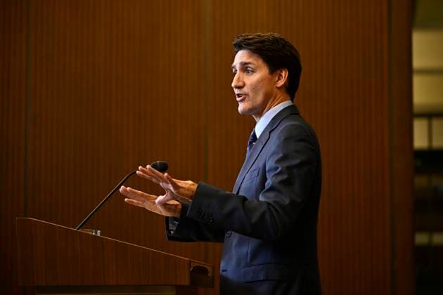 October 14, 2024, Ottawa, On, CAN: Prime Minister Justin Trudeau participates in a news conference on the investigative efforts related to violent criminal activity occurring in Canada with connections to India, on Parliament Hill in Ottawa, on Monday, Oct. 14, 2024. Ottawa s decision Monday to expell India s top envoy and five other diplomats is just the latest development in tensions that have simmered for months between the two countries. Ottawa CAN  - ZUMAc35_ 20241014_zaf_c35_083 Copyright: xJustinxTangx