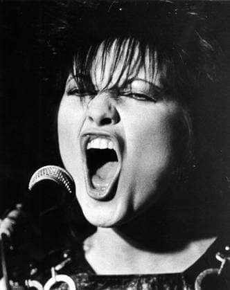 Göteborg 1983-03-04 Anne-Lie RydÃ ger full hals vid mikrofonen *** Local Caption *** GP x2524x *** Gothenburg 1983 03 04 Anne Lie RydÃ goes full throttle at the microphone Local Caption GP x2524x  Copyright: xKamerareportage TTx