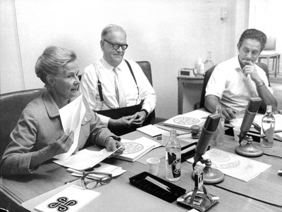 Stockholm 1969-08-18 Alva Myrdal, Tage Erlander och Sten Andersson vid en presskonferens inför den Socialdemokratiska partikongressen Stockholm Sverige x12014x *** Stockholm 1969 08 18 Alva Myrdal, Tage Erlander and Sten Andersson at a press conference before the Social Democratic Party Congress Stockholm Sweden x12014x  Copyright: xOwexSjöblom SvD TTx INFÖR PARTIKONGRESS (S) 1969