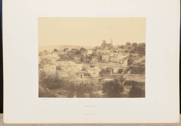 RECORD DATE NOT STATED Bethany. John Cramb, photographer (Scottish, active 1850s - 1860s) 1860 Elevated view of the ruins at the city of Bethany. (Recto, mount) lower left, below print, letterpress in black ink: Cramb, Photo. 1860. Lower center, letterpress in black ink: BETHANY. William Collins, Glasgow. (Verso, mount) lower left, handwritten in pencil: IB 51.23 (CRA) Copyright: xpiemagsx piemagsrmnb13020224-3570 !ACHTUNG AUFNAHMEDATUM GESCHÄTZT!
