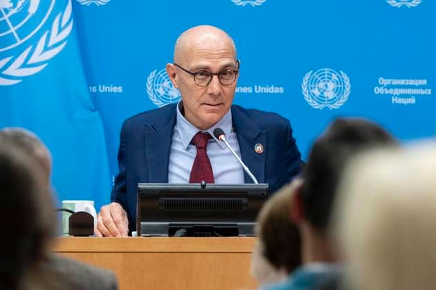 News Themen der Woche KW42 News Bilder des Tages October 17, 2024, New York, New York, United States: UN High Commissioner for Human Rights Volker Turk brief media on world conflicts and how they affect human rights in those locations at UN Headquarters in New York on October 17, 2024 New York United States - ZUMAr339 20241017_znp_r339_030 Copyright: xLevxRadinx