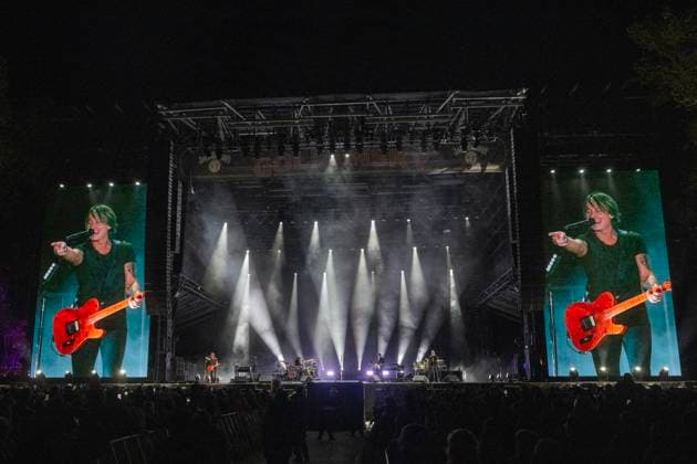 October 18, 2024, Sacramento, Ca, USA: Keith Urban performs during the Golden Sky Music Festival at Discovery Park on Friday, Oct. 18, 2024 in Sacramento. Sacramento USA - ZUMAj89_ 20241018_zaf_j89_015 Copyright: xPaulxKitagakixJr.x