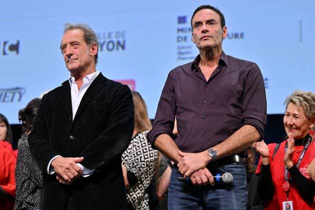 Bilder des Jahres 2024, Entertainment 10 Oktober Entertainment Themen der Woche KW42 Entertainment Bilder des Tages 16th Lumiere Film Festival Tribute To Alain Delon Vincent Lindon, Anthony Delon attending the tribute to Alain Delon and the screening of Plein Soleil as the last screening of the 16th Lumiere Film Festival in Lyon, France on October 20, 2024. Photo by Julien Reynaud APS-Medias ABACAPRESS.COM Lyon France  Copyright: xReynaudxJulien APS-Medias ABACAx