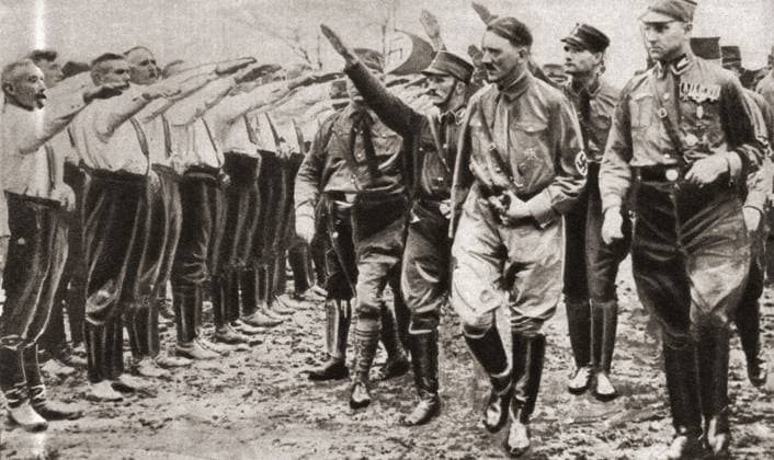 RECORD DATE NOT STATED Adolf Hitler. Adolf Hitler, seen here inspecting members of the Nazi organization, 1930. Adolf Hitler, 1889 -1945. German politician and leader of the Nazi Party. From The Pageant of the Century, published 1934. Copyright: KenxWelshx xDesignxPics 902_05_13258095HighRes