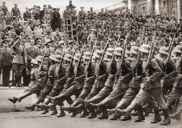 RECORD DATE NOT STATED Troops of the 1st Division of the 8th German Army Corps marching into Vienna. Troops of the 1st Division of the 8th German Army Corps marching into Vienna, Austria on March 12, 1938, to annex the German-speaking nation for the Third Reich. From These Tremendous Years, published 1938. Copyright: KenxWelshx xDesignxPics 902_05_13259676HighRes
