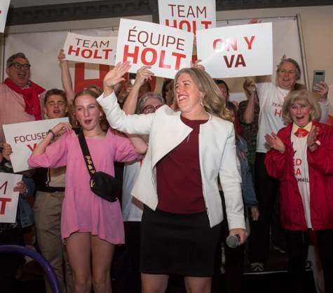 October 21, 2024, Fredericton, Nb, Canada: New Brunswick Liberal Leader and premier-elect Susan Holt addresses supporters at her campaign headquarters in Fredericton, N.B., on Monday October 21, 2024. Fredericton Canada  - ZUMAc35_ 20241021_zaf_c35_112 Copyright: xStephenxMacgillivrayx