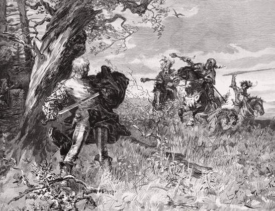 Tod von Florian Geyer von Giebelstadt, Deutscher Bauernkrieg, 1525 Death of Florian Geyer von Giebelstadt, German Peasants War, 1525 Copyright: imageBROKER Heinz-DieterxFalkens iblhfa11609410.jpg