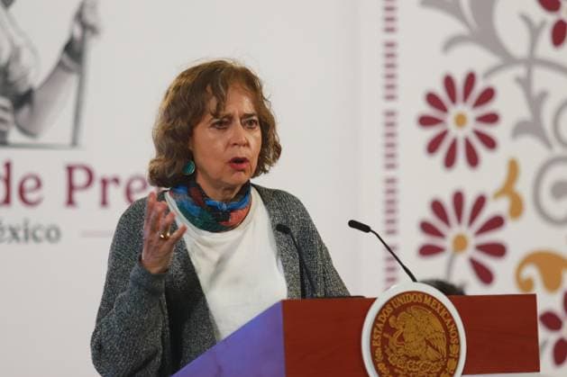 Secretary of Science, Humanities, Technology and Innovation Rosaura Ruiz Gutio rrez, speaking during MexicoÃ¢â‚¬â ¢s President Claudia Sheinbaum Pardo press conference about at the National Palace. on October 23, 2024 in Mexico City, Mexico. Mexico City Mexico - ZUMAe321 20241023_zia_e321_009 Copyright: xCarlosxSantiagox