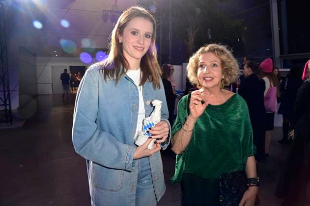 Katharina Stark und Michaela May bei der Verleihung vom Blauer Panther - TV & Streaming Award 2024 in der BMW Welt. München, 23.10.2024