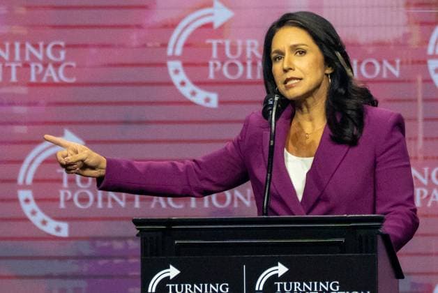 October 23, 2024, Duluth, Georgia, United States: Tulsi Gabbard speaks during a rally in support of the former President Donald Trump. Turning Point Action is hosting the rally in support of former President Donald Trump as the campaign enters its final 2 weeks. Duluth United States - ZUMAs197 20241023_aaa_s197_846 Copyright: xJenxGolbeckx