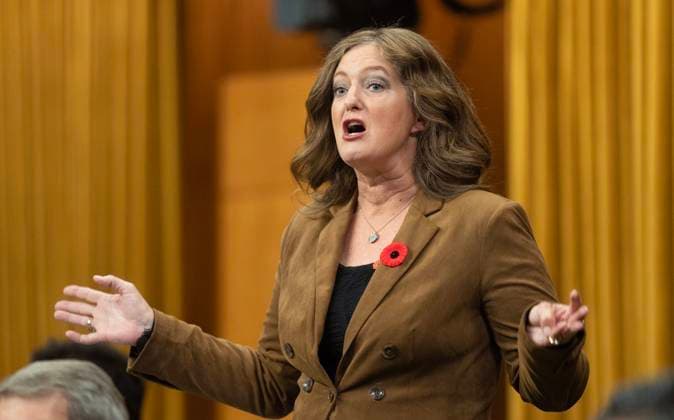 October 25, 2024, Ottawa, On, Canada: Liberal MP for Hamilton Mountain Lisa Hepfner rises during Question Period, Friday, October 25, 2024 in Ottawa. Ottawa Canada  - ZUMAc35_ 20241025_zaf_c35_007 Copyright: xAdrianxWyldx