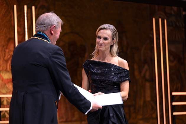 STOCKHOLM, SWEDEN 20241025 Victoria Dyring receives a scholarship during the Academy of Engineering Sciences IVA ceremony at Stockholm City Hall on Friday STOCKHOLM SWEDEN x10040x  Copyright: xAndersxWiklund TTx IVAS HÖGTIDSSAMMANKOMST 2024 lj8q_ckpNgA