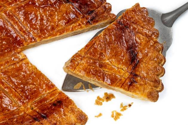 Galette des rois with frangipane eaten on January 6 for Epiphany. King cake 016386_019