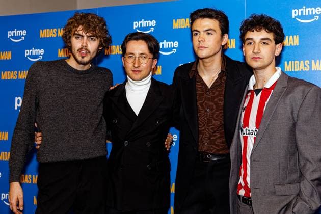 Entertainment Themen der Woche KW44 Entertainment Bilder des Tages October 29, 2024, Liverpool, United kingdom: LEO HARVEY-ELLEDGE (George Harrison) JONAH LEES (John Lennon) BLAKE RICHARDSON (Paul McCartney) and CAMPBELL WALLACE (Ringo Starr) at the Premiere of Amazon Prime movie Midas Man, at the FACT Cinema , Liverpool, UK - a biopic about the life and career of The BeatlesÃ¢â‚¬â ¢ manager Brian Epstein. Liverpool United kingdom - ZUMAp211 20241029_aap_p211_007 Copyright: xAndyxVonxPipx