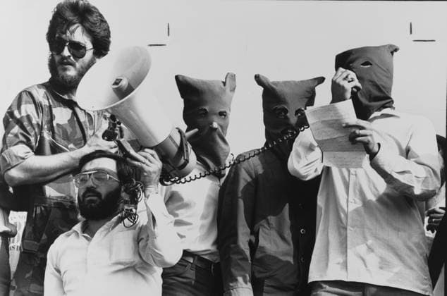 RECORD DATE NOT STATED Transport, Air Hijacks. Lebanon 1985. TWA hijacker Transport, Air Hijacks. Lebanon 1985. TWA hijackers hold a press conference in Labanon. 21.06.1985 Times copyright Retrocon Transport Air  Copyright: xTomxStoddartx