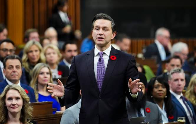 October 30, 2024, Ottawa, On, Canada: Conservative Leader Pierre Poilievre rises during question period in the House of Commons on Parliament Hill in Ottawa, Wednesday, Oct. 30, 2024. Ottawa Canada  - ZUMAc35_ 20241030_zaf_c35_081 Copyright: xSeanxKilpatrickx
