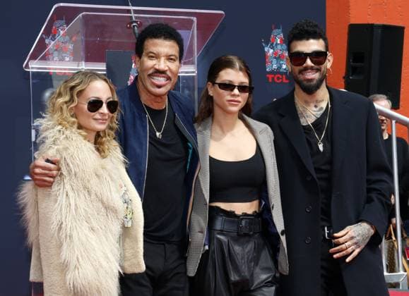 Lionel Richie, Sofia Richie, Miles Richie and Nicole Richie at Lionel Richie Hand And Footprint Ceremony held at the TCL Chinese Theatre in Hollywood, USA on March 7, 2018.  Copyright: xZoonar.com Lumeimages.comx 19940257