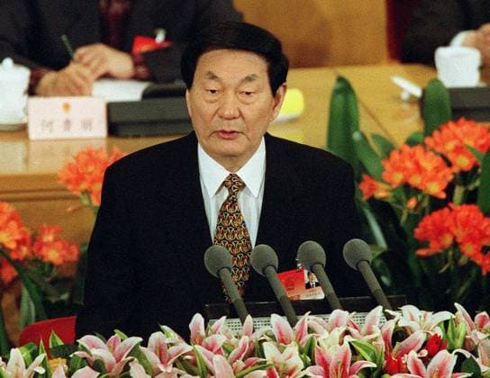 The Chinese Premier Zhu Rongji gives the opening address on the first day of the NPC meeting in the Great Hall of the People in Beijing, China. ralstonchina PICTURE BY MARK RALSTON BEIJING CHINA EDITORIAL USE ONLY  Copyright: xx MER2016042109371437 MarkxRalstonx scmpphotos131558