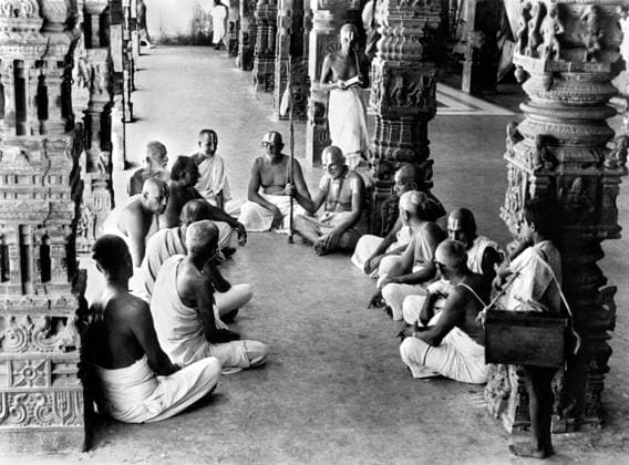 Priests seating in temple, India Copyright: xTxSatyan DinodiaxPhotox