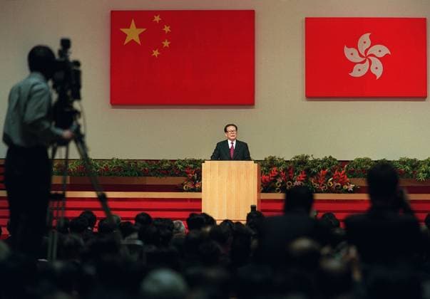 President of the People s Republic of China Jiang Zemin gives a speech in the celebrations of the 5th Anniversary of Hong Kong s handover at the Hong Kong Convention and Exhibition Centre on 1 July 2002. ***NOT FOR ADVERTISING USE*** HONG KONG CHINA EDITORIAL USE ONLY  Copyright: xx MER2016041911143588 RickyxChungx scmpphotos139461