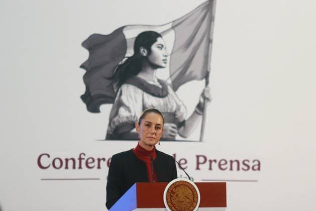 Claudia Sheinbaum Briefing Conference - Mexico Claudia Sheinbaum Pardo, President of Mexico, speaks during a briefing conference where she talk about the United States electoral process, at the National Palace. on November 4, 2024 in Mexico City, Mexico. Photo by Carlos Santiago Eyepix Group ABACAPRESS.COM Mexico City Mexico  Copyright: xEyepix ABACAx