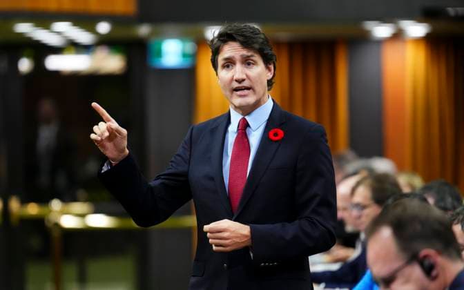 November 5, 2024, Ottawa, On, Canada: Prime Minister Justin Trudeau rises during question period in the House of Commons on Parliament Hill in Ottawa on Tuesday, Nov. 5, 2024. Ottawa Canada  - ZUMAc35_ 20241105_zaf_c35_026 Copyright: xSeanxKilpatrickx