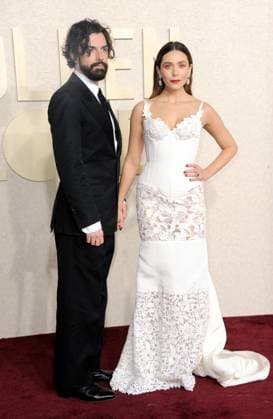 Robbie Arnett and Elizabeth Olsen at the 81st Annual Golden Globe Awards held at the Beverly Hilton Hotel in Beverly Hills, USA on January 7, 2024.  Copyright: xZoonar.com Lumeimages.comx 21170824