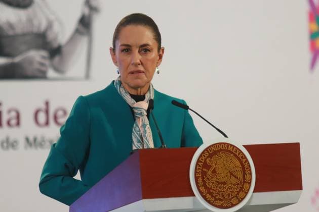 Claudia Sheinbaum Pardo, President of Mexico, speaks during a briefing conference about the victory of Donald Trump as the 47th President of United States. Donald Trump has so far obtained 292 electoral votes against 224 for Kamala Harris, thus winning the victory after Election Day. on November 6, 2024 in Mexico City, Mexico. Mexico City Mexico - ZUMAe321 20241106_zia_e321_004 Copyright: xCarlosxSantiagox