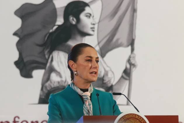 Claudia Sheinbaum Pardo, President of Mexico, speaks during a briefing conference about the victory of Donald Trump as the 47th President of United States. Donald Trump has so far obtained 292 electoral votes against 224 for Kamala Harris, thus winning the victory after Election Day. on November 6, 2024 in Mexico City, Mexico. Mexico City Mexico - ZUMAe321 20241106_zia_e321_008 Copyright: xCarlosxSantiagox