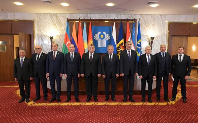 Russia CIS Security Council Secretaries 8800365 07.11.2024 Azerbaijani Security Council Secretary Ramil Usubov, Armenian Ambassador to Russia Gurgen Arsenyan, Belarusian Security Council Secretary Alexander Volfovich, Kazakh Security Council Secretary Gizat Nurdauletov, Kyrgyz Security Council Secretary Marat Imankulov, Russian Security Council Secretary Sergei Shoigu,Tajik Security Council Secretary Nasrullo Mahmudzoda, Uzbek Security Council Secretary Viktor Makhmudov, CSTO Secretary General Imangali Tasmagambetov, representative of the Moldova s Party of Socialists Marcel Cenusa pose for a family photo before the 12th annual meeting of Security Council secretaries of Commonwealth of Independent States (CIS) member states in Moscow, Russi  Copyright: xAlexeyxNikolskiyx