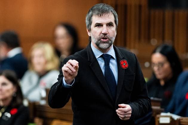 November 7, 2024, Ottawa, On, Canada: Minister of Environment and Climate Change Steven Guilbeault rises during Question Period in the House of Commons on Parliament Hill in Ottawa, on Thursday, Nov. 7, 2024. Ottawa Canada  - ZUMAc35_ 20241107_zaf_c35_039 Copyright: xSpencerxColbyx